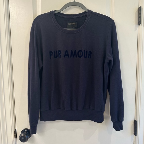 L’Agence Heidi Pur Amour Sweatshirt Women’s Size M Crewneck Soft Cozy Comfy - Picture 3 of 9